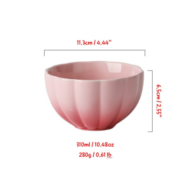 Colorful Gradation Bowl for Rice/Cereal/Soup/Salad/Banchan