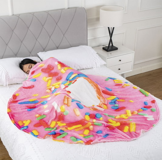 Donut Throw Blanket for Living Room Decor (150cm*150cm)(59.05"*59.05")