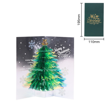 Christmas Tree 3D/Pop-up Cards for Christmas/Birthday/Event/Gift/Mother's day