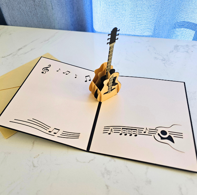 Guitar 3D/Pop-up Cards for Birthday/Event/Gift/Mother's day