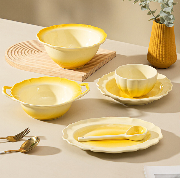 Colorful Gradation Bowl Plates/Pasta Plates for Pasts/Soup/Salad/Sauce