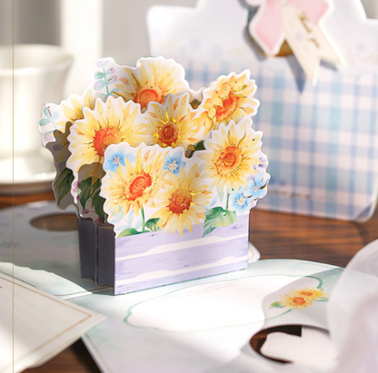 Flower Handbag 3D/Pop-up Cards for Birthday/Event/Gift/Mother's day