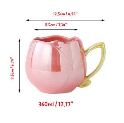 Elegant Floral Mug for Coffee/Tea/Milk/Party (360ml/12.17oz)