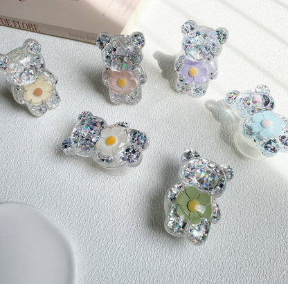 Baby Teddy Bear Resin Smart Phone Finger Holder/Phone Stand for Watching Video/Drama/TV Show