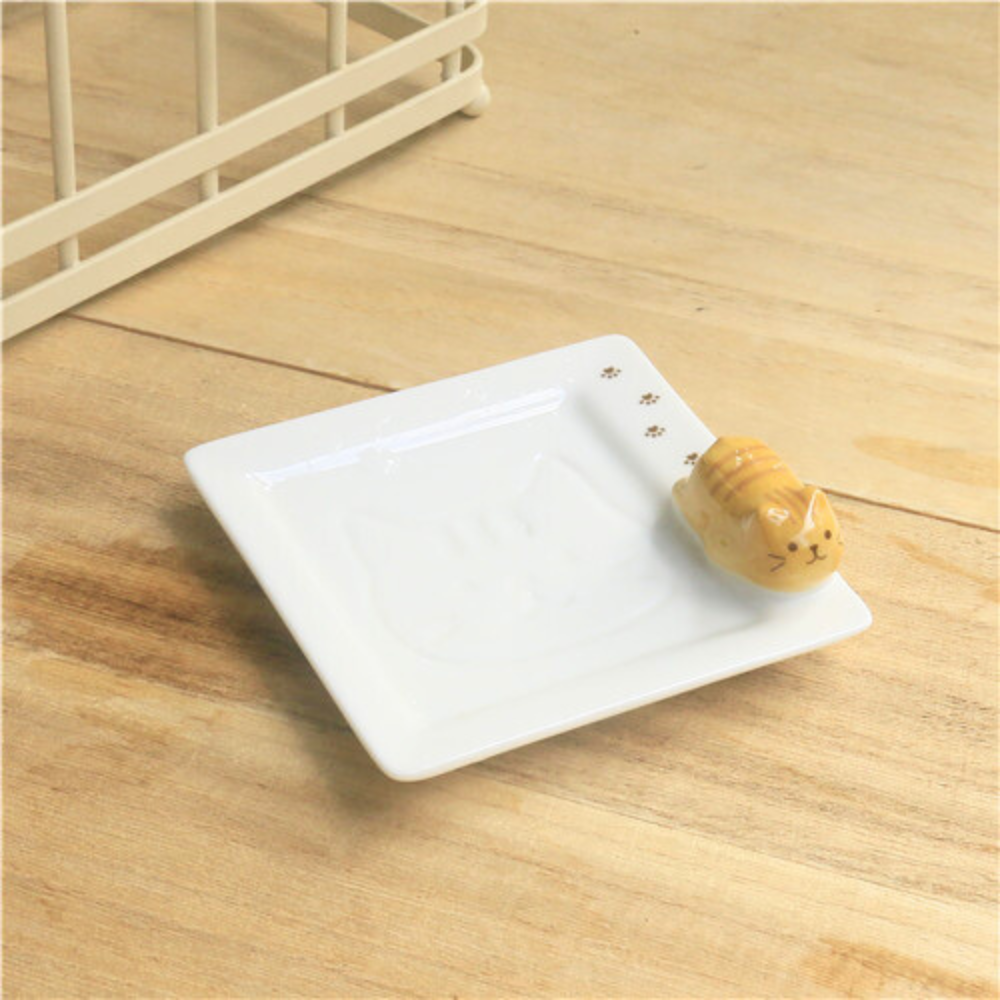 Cute Japanese Style 3D Kitten Sushi Plates, Sauce Plate, Sauce Bowl, Sushi Sauce Plates(9.5x9.5/3.74"x3.74")