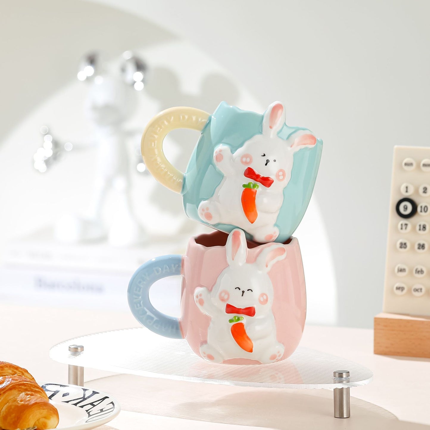 Rabbit/Bunny Mug Cup with Carrot Spoon for Coffee/Milk/Drink/Water (400ml/13.52oz)